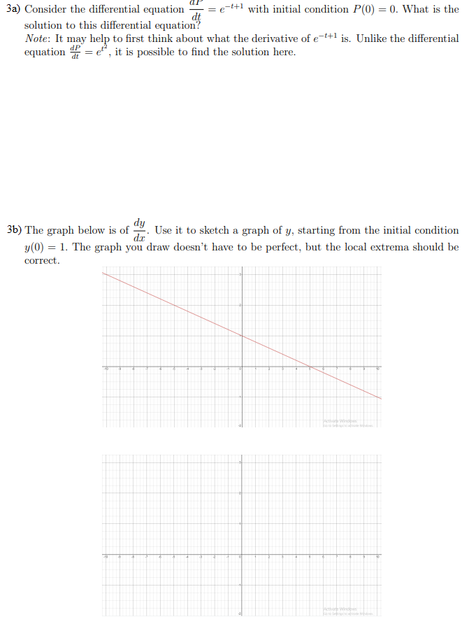 Solved 3a) Consider the differential equation - +1 with | Chegg.com