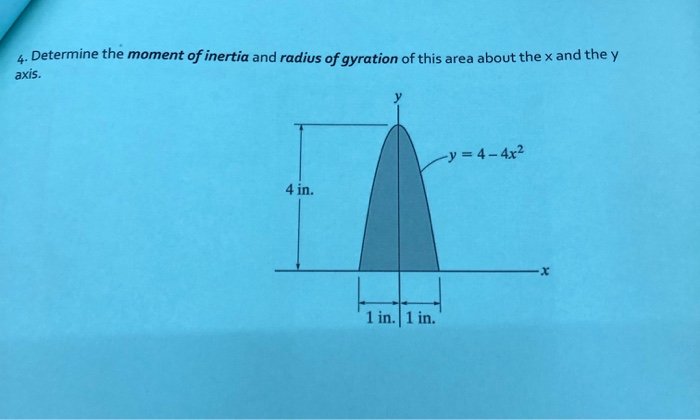 Solved 4. Determine the moment of inertia and radius of | Chegg.com