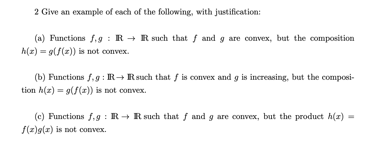 Solved 2 Give An Example Of Each Of The Following With J Chegg Com