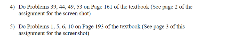 Solved 4) Do Problems 39, 44, 49, 53 on Page 161 of the | Chegg.com