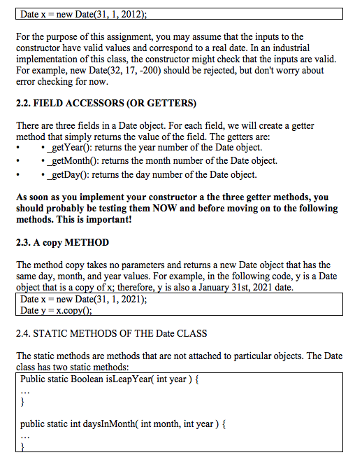 Solved HW INSTRUCTIONS 1. INTRODUCTION A date (e.g., January | Chegg.com