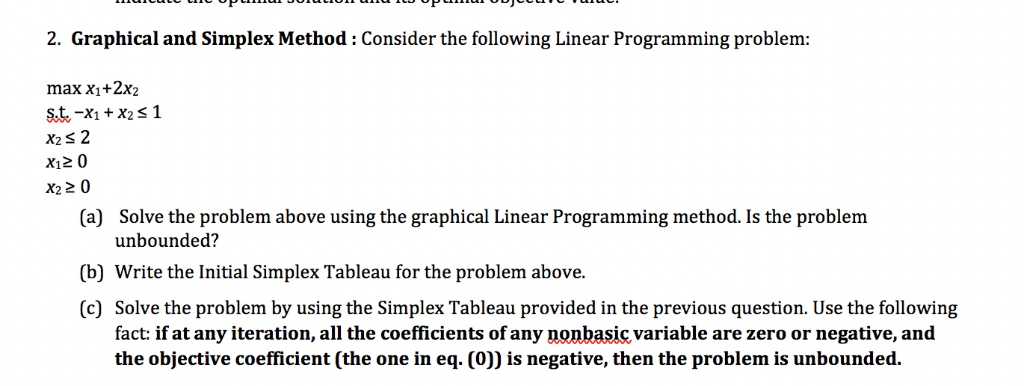 Solved 2. Graphical and Simplex Method: Consider the | Chegg.com