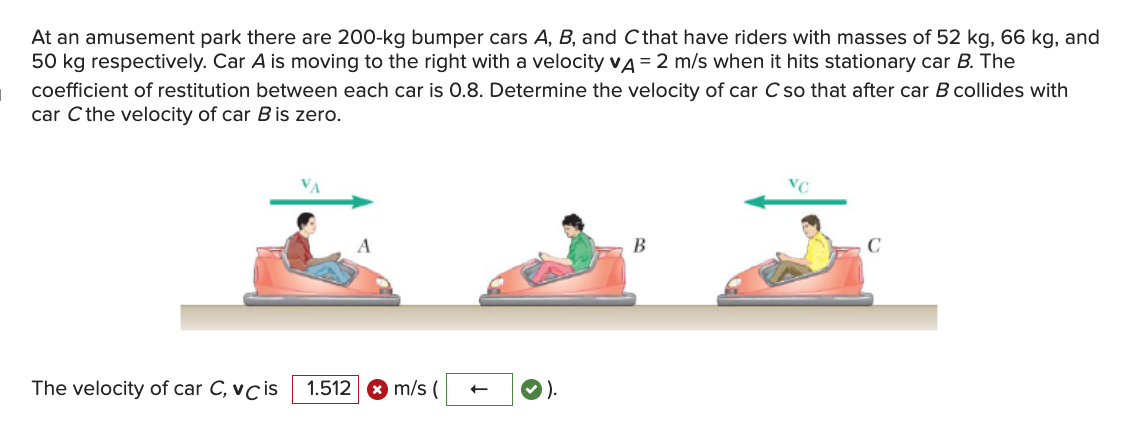 Solved At an amusement park there are 200-kg bumper cars A, | Chegg.com