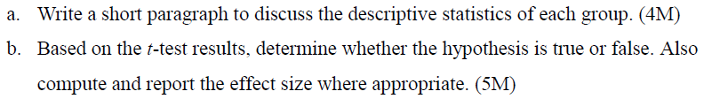 Solved You are required to draw conclusion based on the | Chegg.com