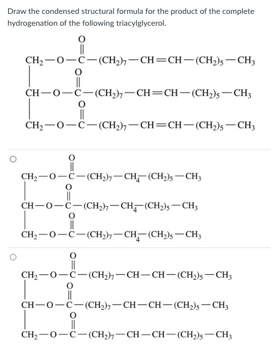 Solved Draw the condensed structural formula for the product | Chegg.com