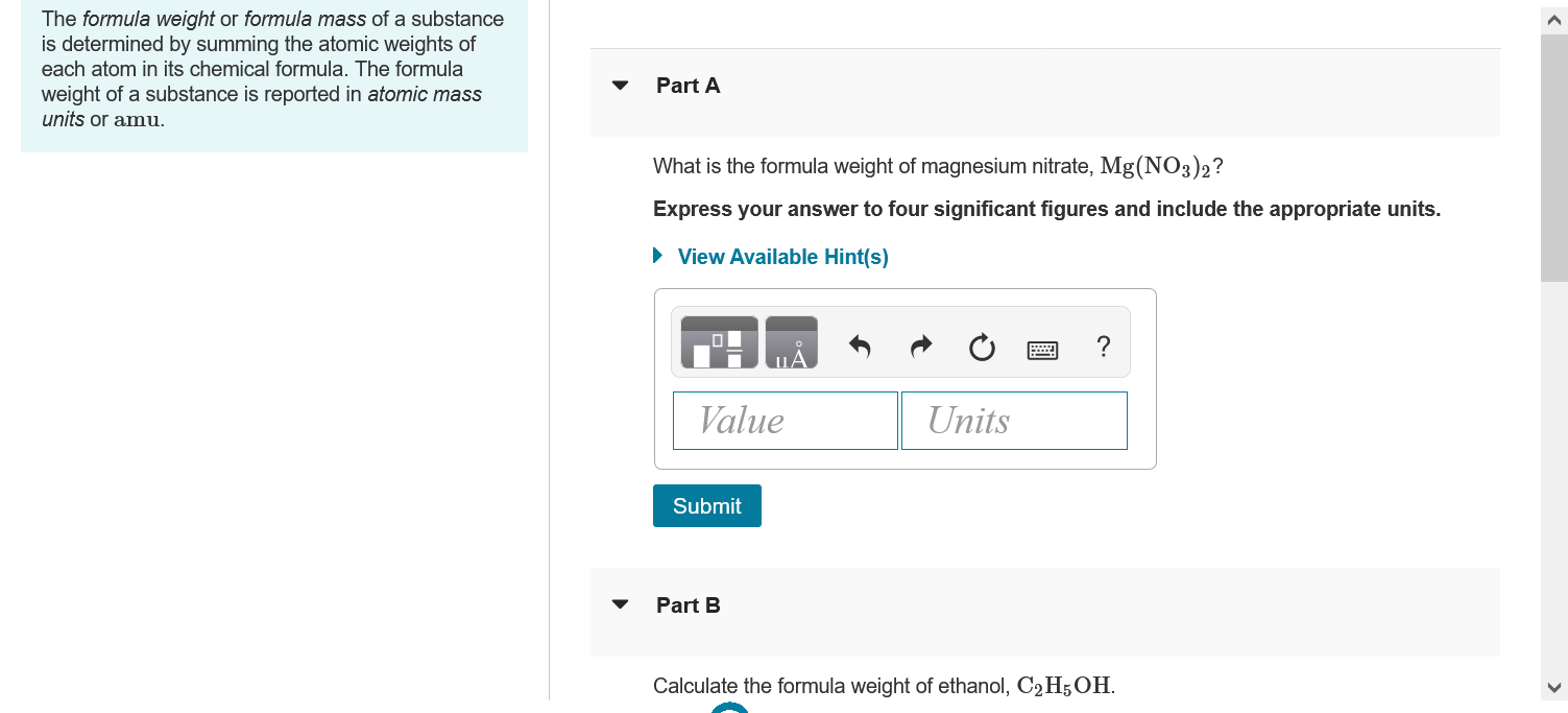 solved-the-formula-weight-or-formula-mass-of-a-substance-is-chegg