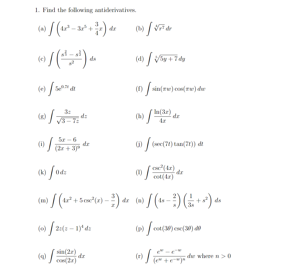 Solved Can you help me solve question (h)? | Chegg.com