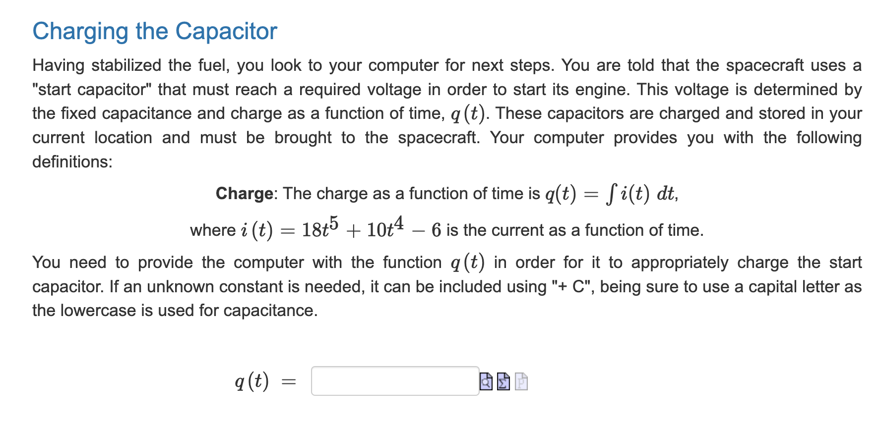 Solved Charging the CapacitorHaving stabilized the fuel, you