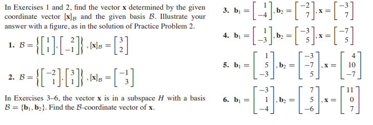 Solved 3. B .X= In Exercises 1 And 2, Find The Vector X | Chegg.com