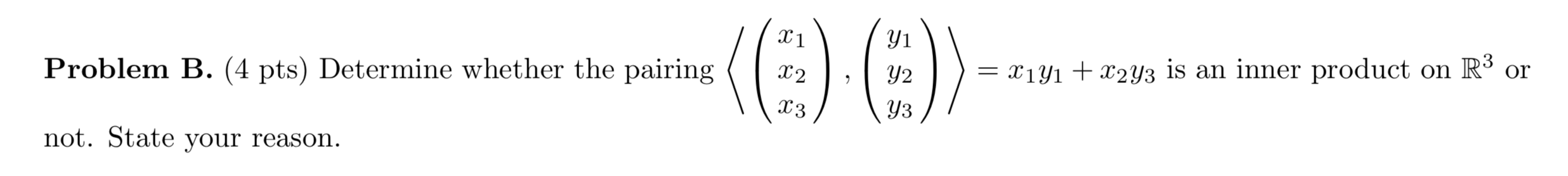 Solved Problem B. (4 Pts) Determine Whether The Pairing / | Chegg.com