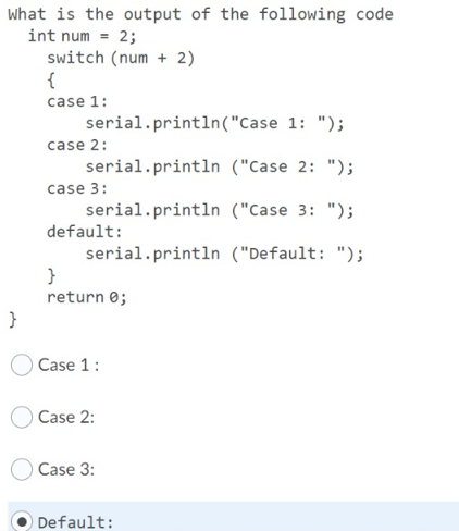 Solved What is the output of the following code int num = 2; | Chegg.com