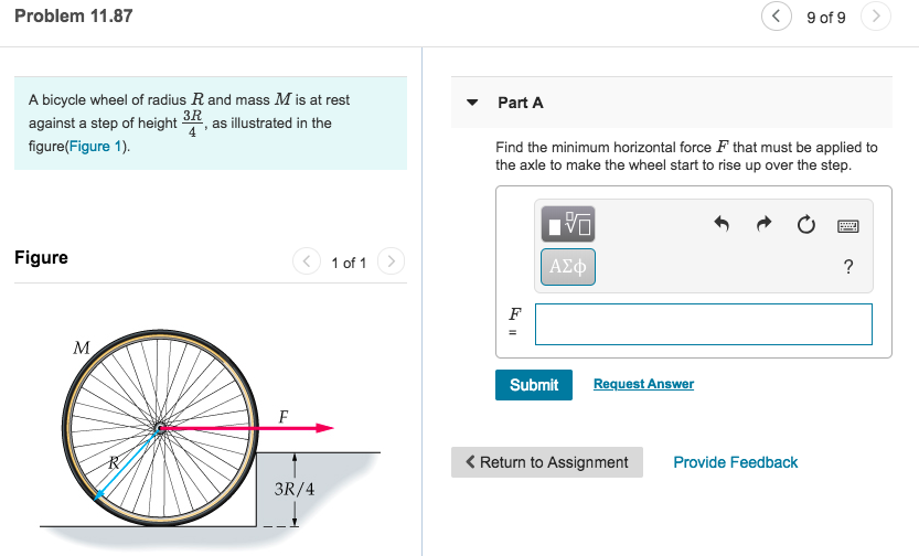 Solved Problem 11.87 9 of 9 A bicycle wheel of radius R and