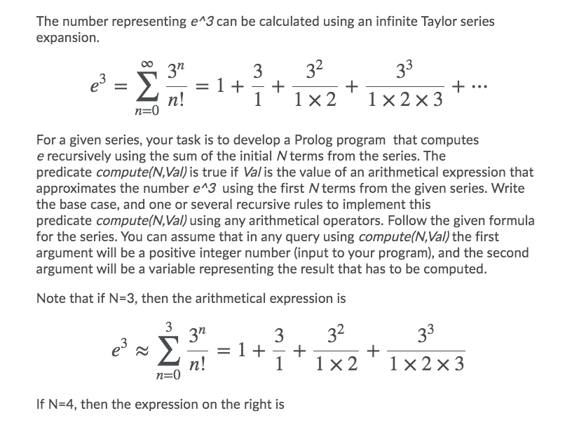 Solved The number representing e^3 can be calculated using | Chegg.com