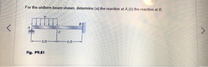 Solved For The Uniform Beam Shown, Determine (a) The | Chegg.com