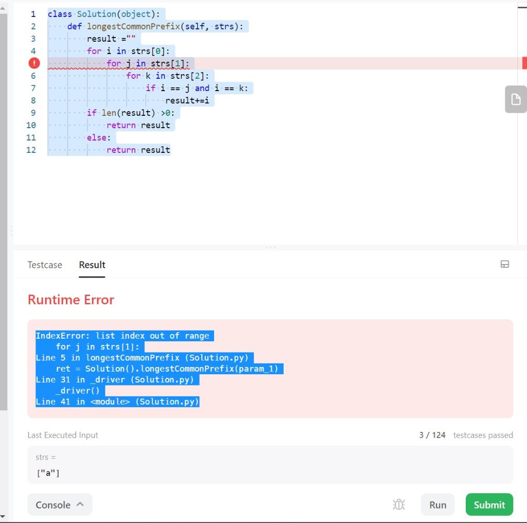 Solved Runtime Error IndexError: list index out of range for | Chegg.com