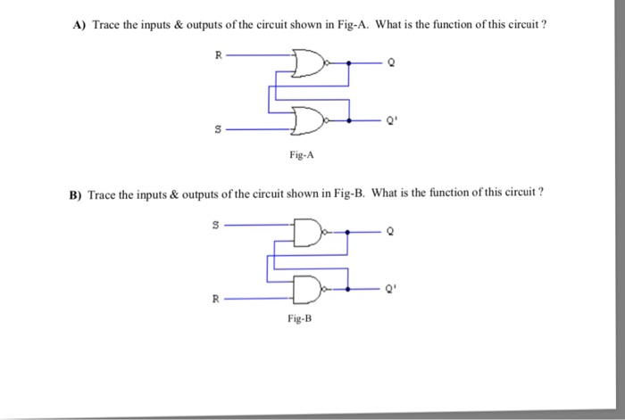 Solved A) Trace the inputs&outputs of the circuit shown in | Chegg.com