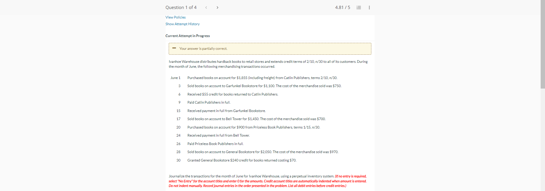 Solved Ivanhoe Warehouse distributes hardback books to