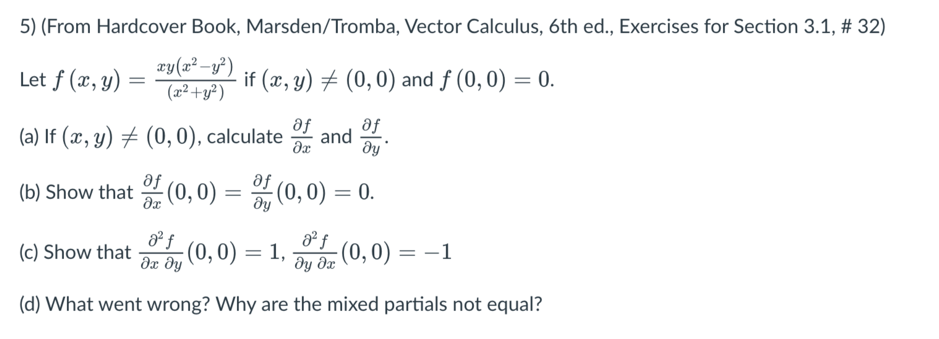 Solved (From Hardcover Book, Marsden/Tromba, ﻿Vector | Chegg.com