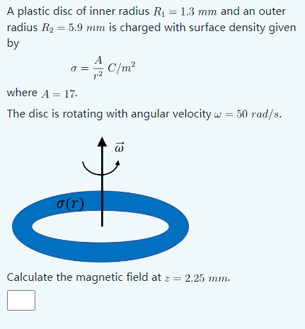 Solved A plastic disc of inner radius R1=1.3 mm and an outer | Chegg.com