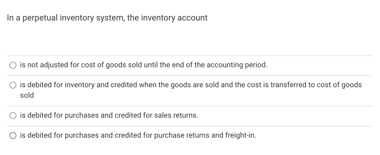 perpetual inventory system cost of goods sold