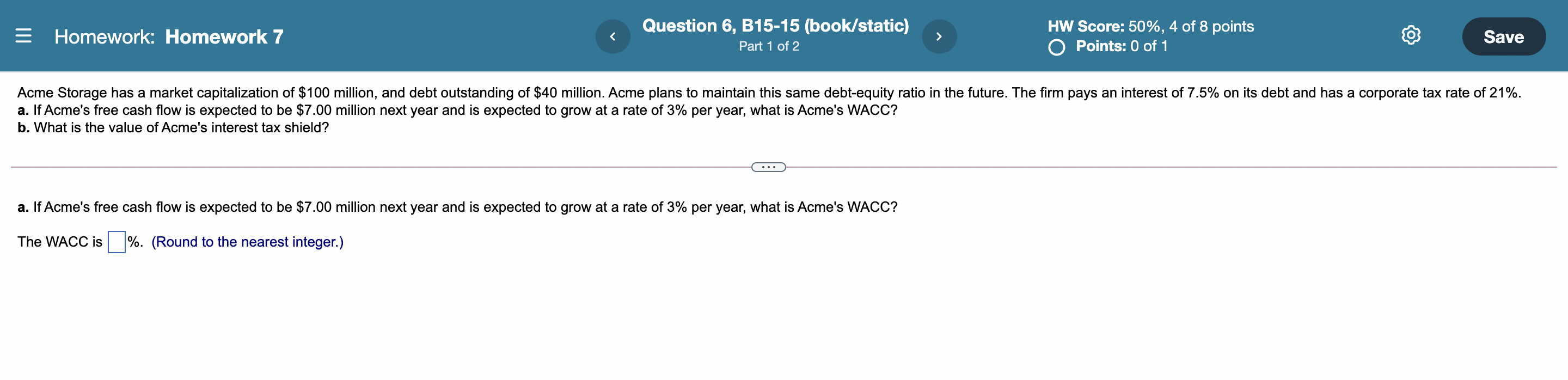 Solved Round the answer to part A to the nearest integer but | Chegg.com