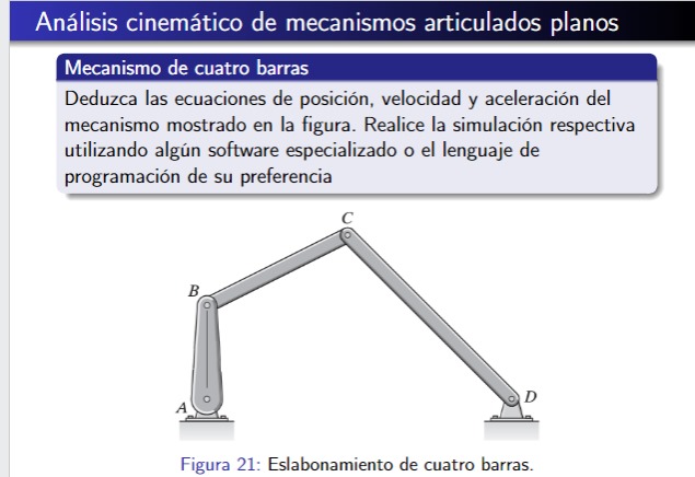 Análisis cinemático de mecanismos articulados | Chegg.com