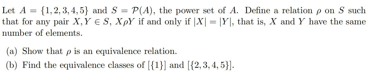 Solved = Let A {1, 2, 3, 4, 5} and s P(A), the power set of | Chegg.com