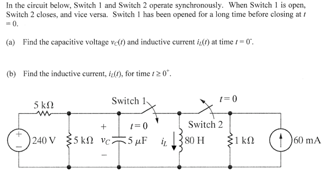 Solved In the circuit below, Switch 1 and Switch 2 operate | Chegg.com