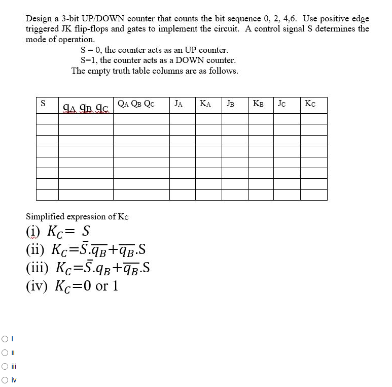 Solved Design A 3-bit UP/DOWN Counter That Counts The Bit | Chegg.com