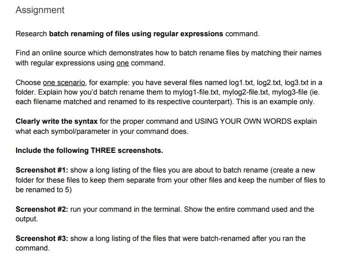 linux homework assignments