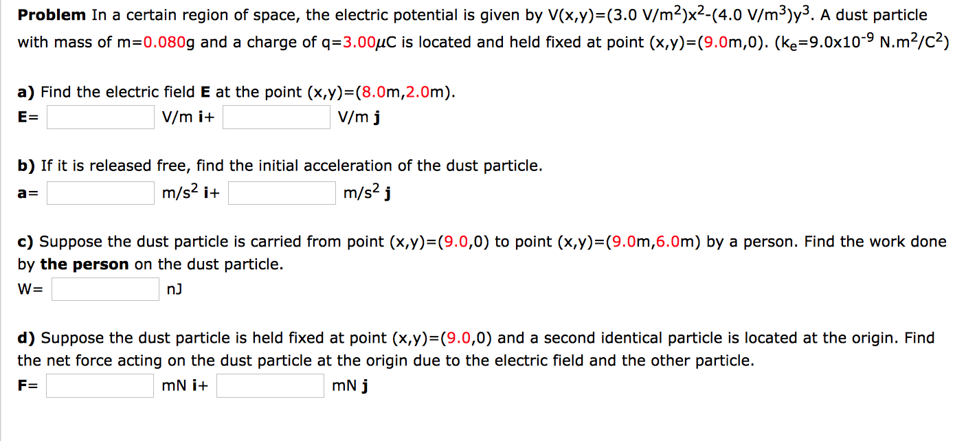 Solved Problem In A Certain Region Of Space The Electric Chegg Com