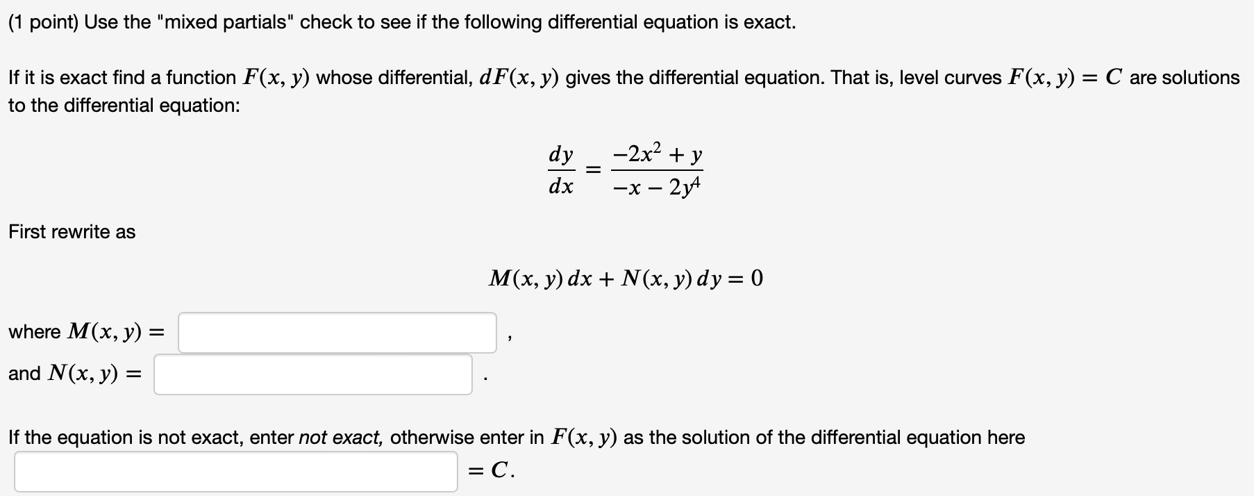 Solved (1 point) Use the \