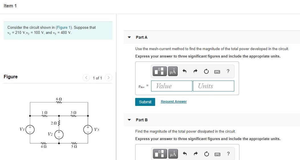 Solved Item 1 Consider The Circuit Shown In (Figure 1). | Chegg.com