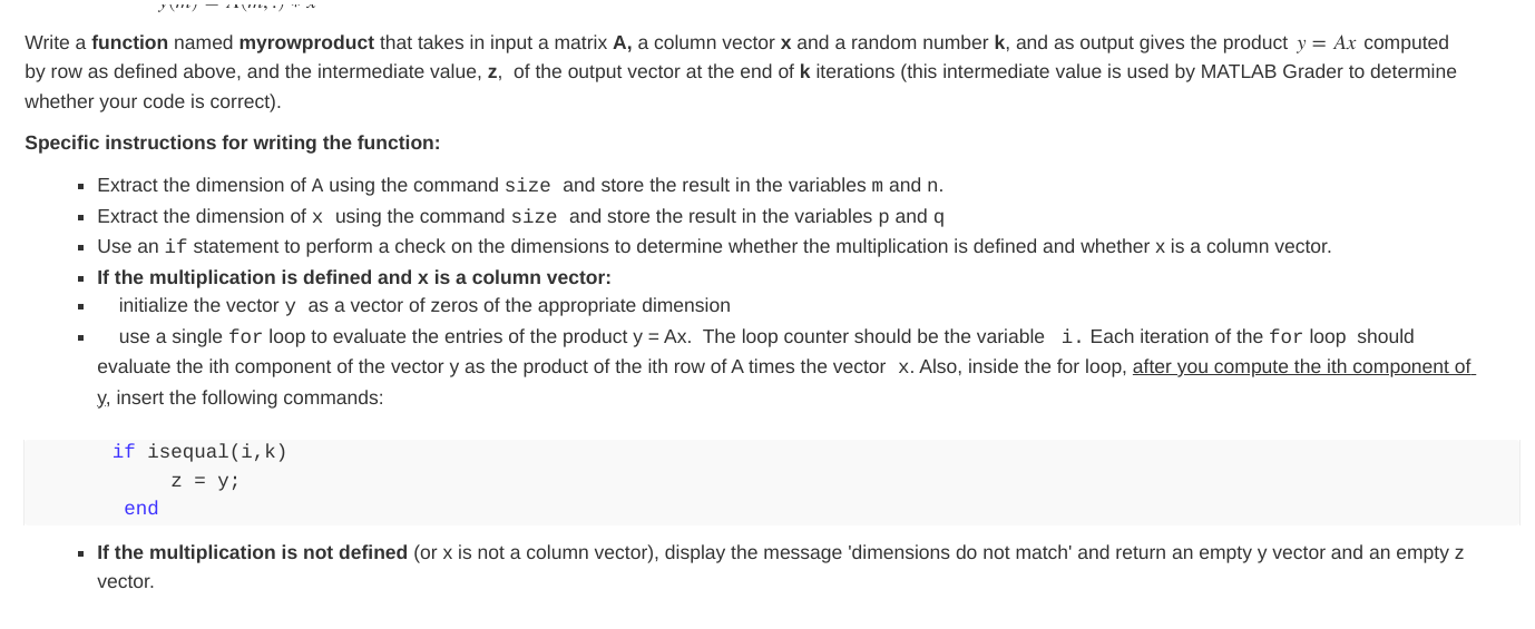 Solved - .) Write a function named myrowproduct that takes | Chegg.com