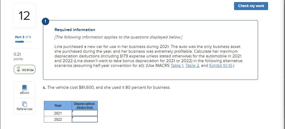 Solved Check my work 12 Required information [The following | Chegg.com