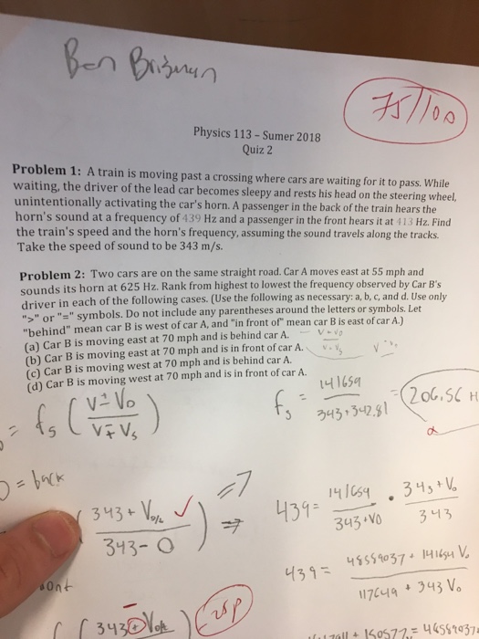 Solved en Physics 113Sumer 2018 Problem 1 A train is