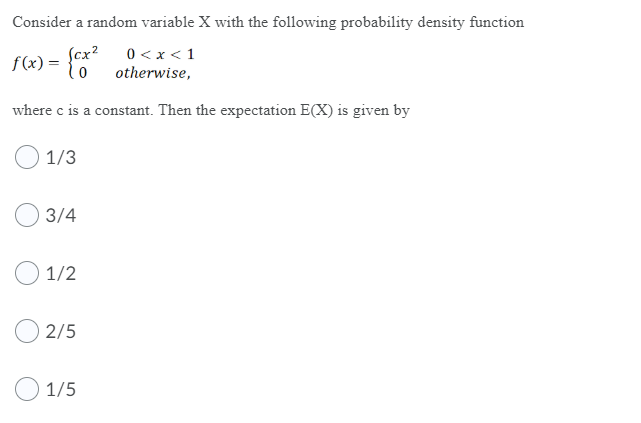 Solved Consider a random variable X with the following | Chegg.com