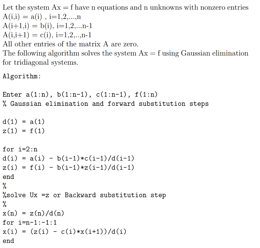 Solved Let the system Ax = f have n equations and n unknowns | Chegg.com