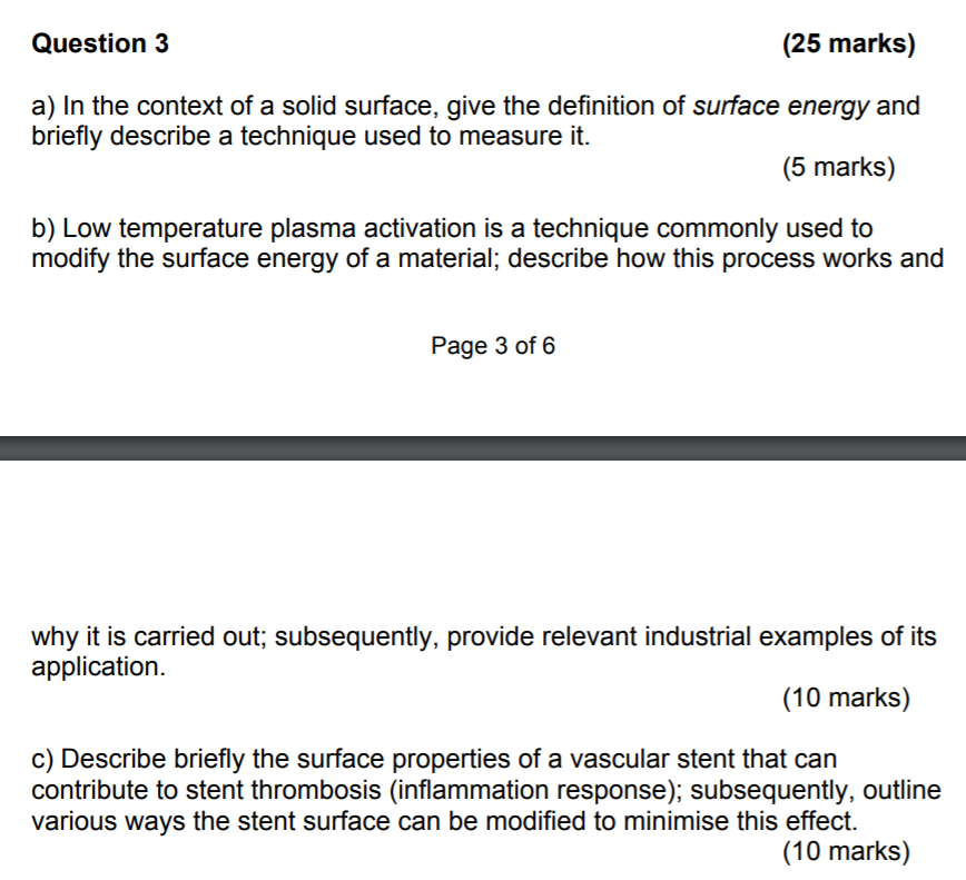 Solved Question 3 (25 marks) a) In the context of a solid | Chegg.com