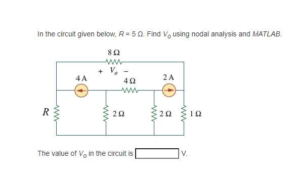 Solved In the circuit given below, R = 5 Ω. Find Vo using | Chegg.com