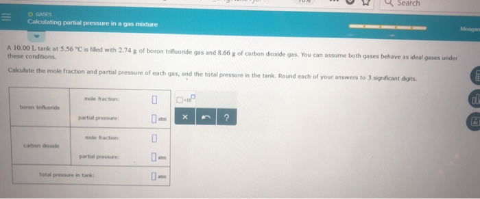 Solved Search O GASES Calculating partial pressure in a gas | Chegg.com