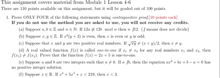 Solved This assignment covers material from Module 1 Lesson | Chegg.com