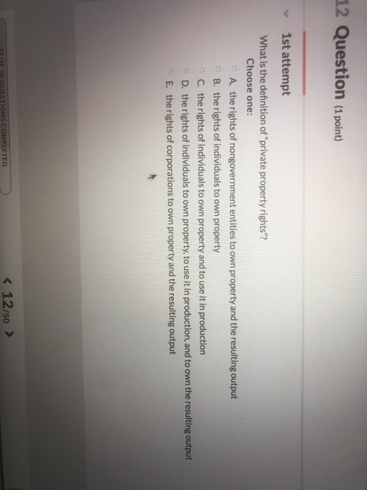 Solved 12 Question (1 point) 1st attempt What is the | Chegg.com