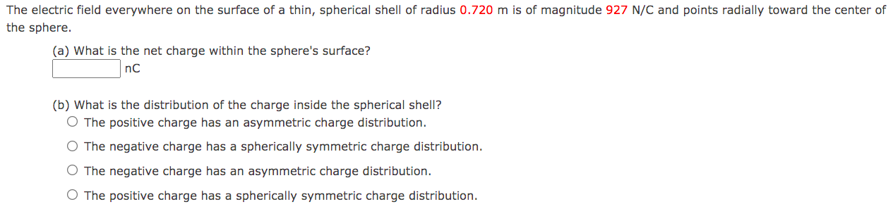 Solved The electric field everywhere on the surface of a | Chegg.com