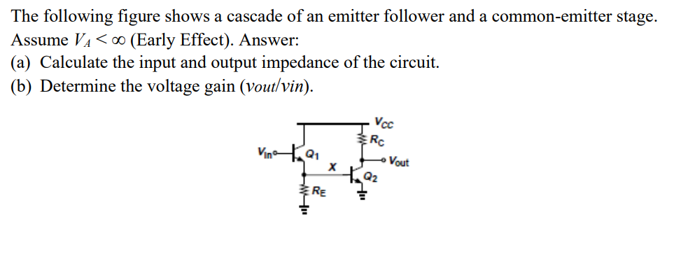 The Following Figure Shows A Cascade Of An Emitter | Chegg.com