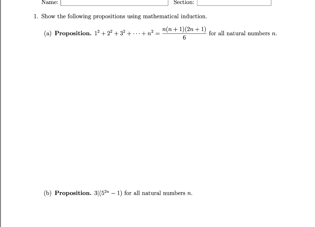 Solved Name: Section: 1. Show The Following Propositions | Chegg.com