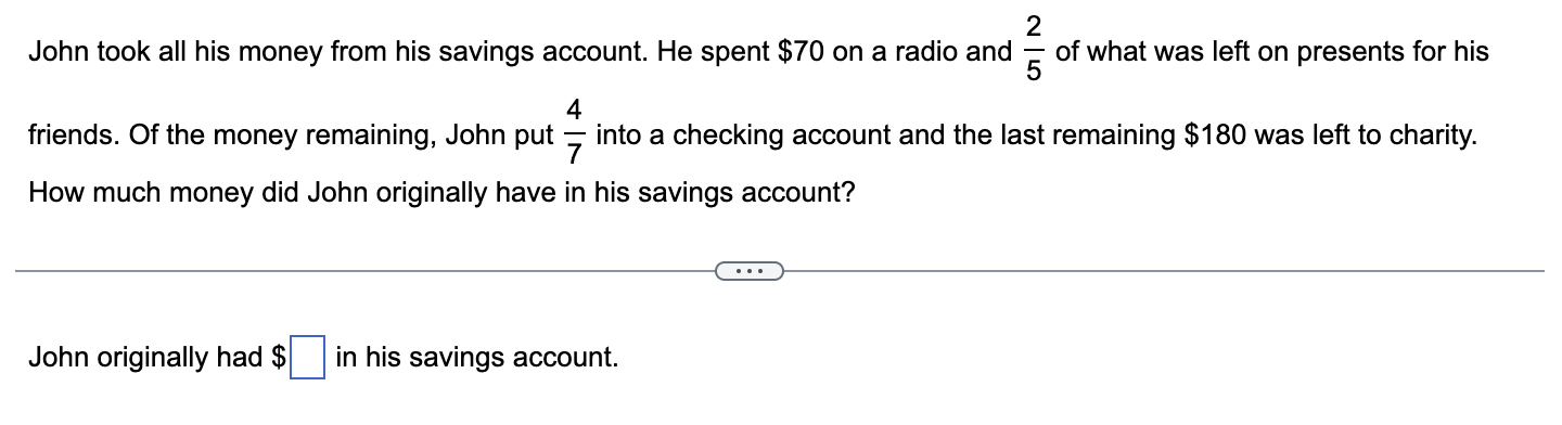 Solved John took all his money from his savings account. He | Chegg.com