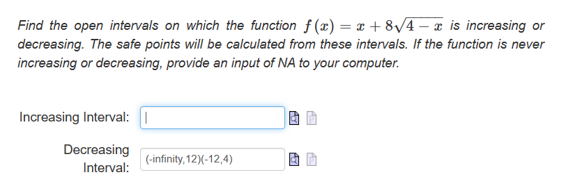 Solved i was able to figure out the decreasing but i can't | Chegg.com