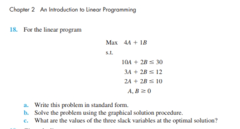 Solved Chapter 2 An Introduction to Linear Programming 18. | Chegg.com