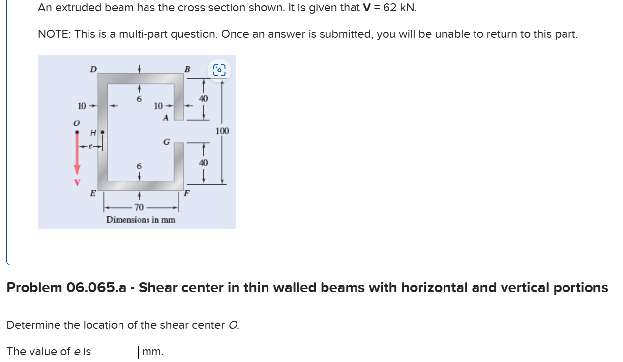 Solved An Extruded Beam Has The Cross Section Shown. It Is | Chegg.com